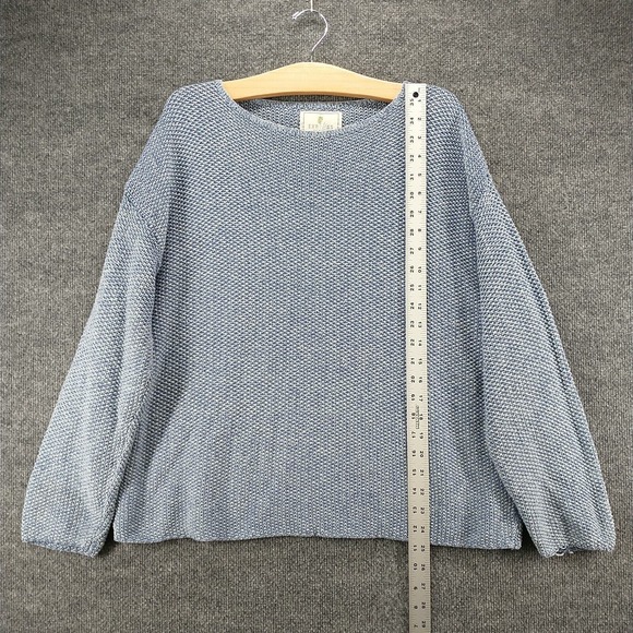 Express Tricot Women's Knit Sweater Blue Large Long Sleeve Crew Neck Vintage - Picture 10 of 12
